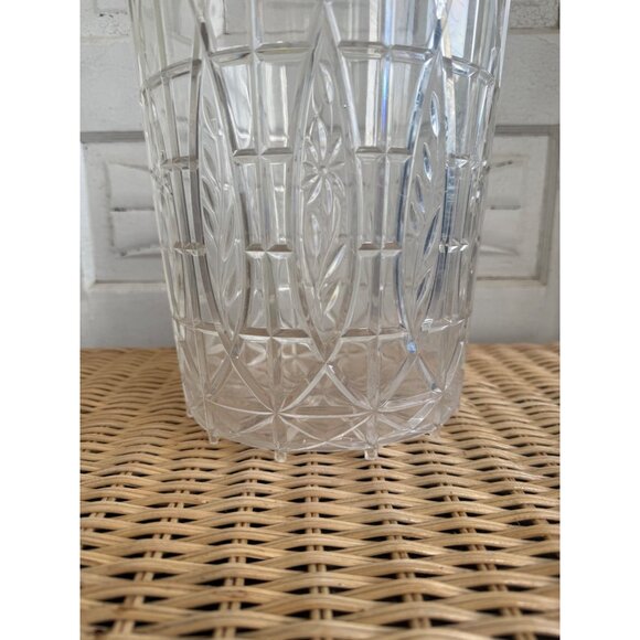 Vintage MCM Clear Lucite Acrylic Floral Waste Basket Trash Can - Picture 12 of 13